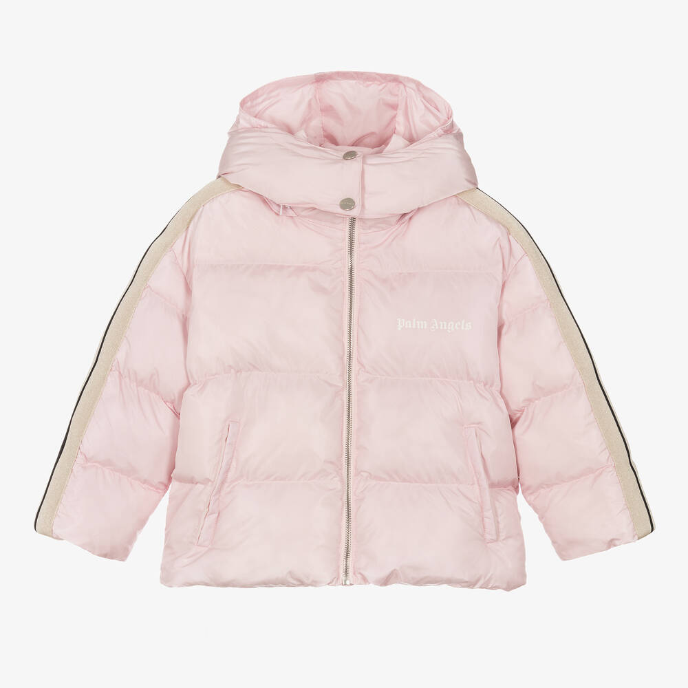 Palm Angels - Girls Pale Pink Puffer Jacket | Childrensalon