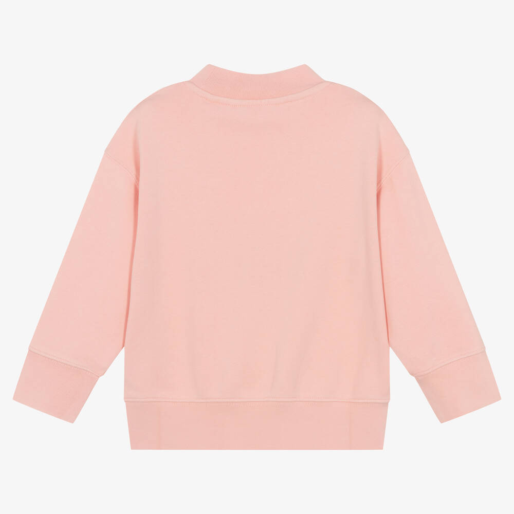 بالم أنجلز-سويتشيرت قطن جيرسي لون زهري للبنات | Childrensalon Outlet