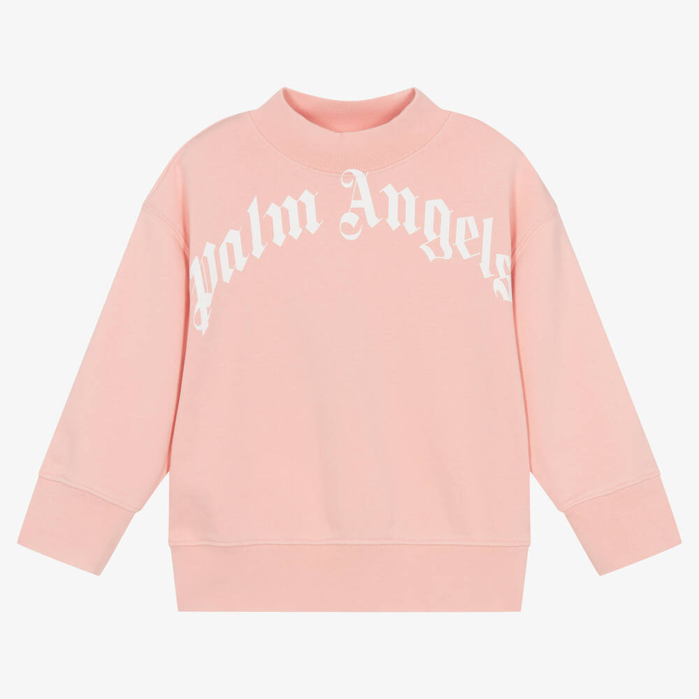 Palm Angels - Sweat-shirt rose en coton fille | Childrensalon