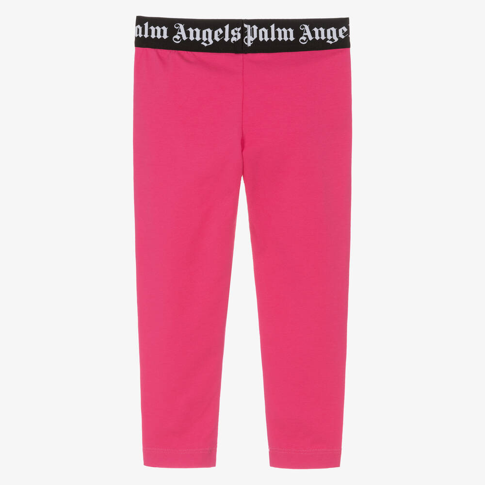 Palm Angels-Girls Pink Cotton Leggings | Childrensalon Outlet