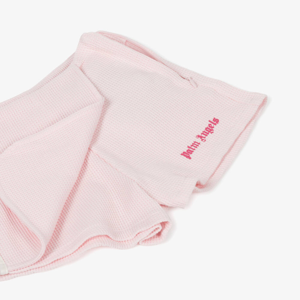 Palm Angels-Girls Pink Cotton Waffle Jersey Skort | Childrensalon Outlet