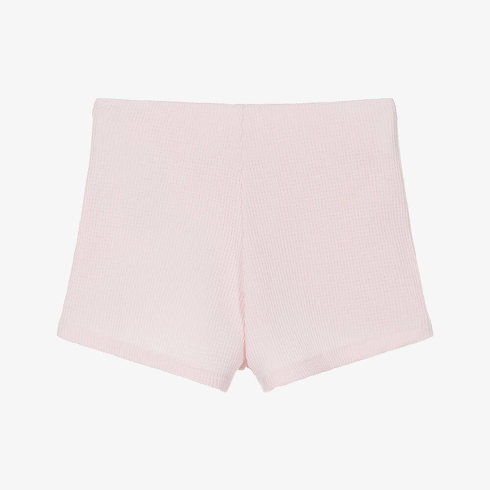 Palm Angels-Girls Pink Cotton Waffle Jersey Skort | Childrensalon Outlet