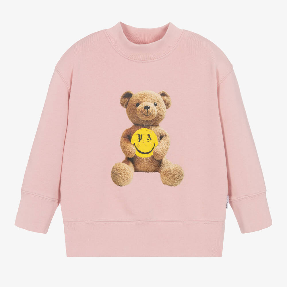 Palm Angels - Sweat-shirt rose en coton bio fille | Childrensalon