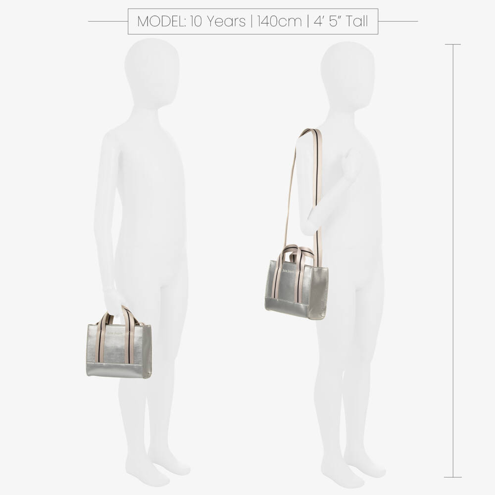 Palm Angels-Girls Silver Metallic Handbag | Childrensalon Outlet