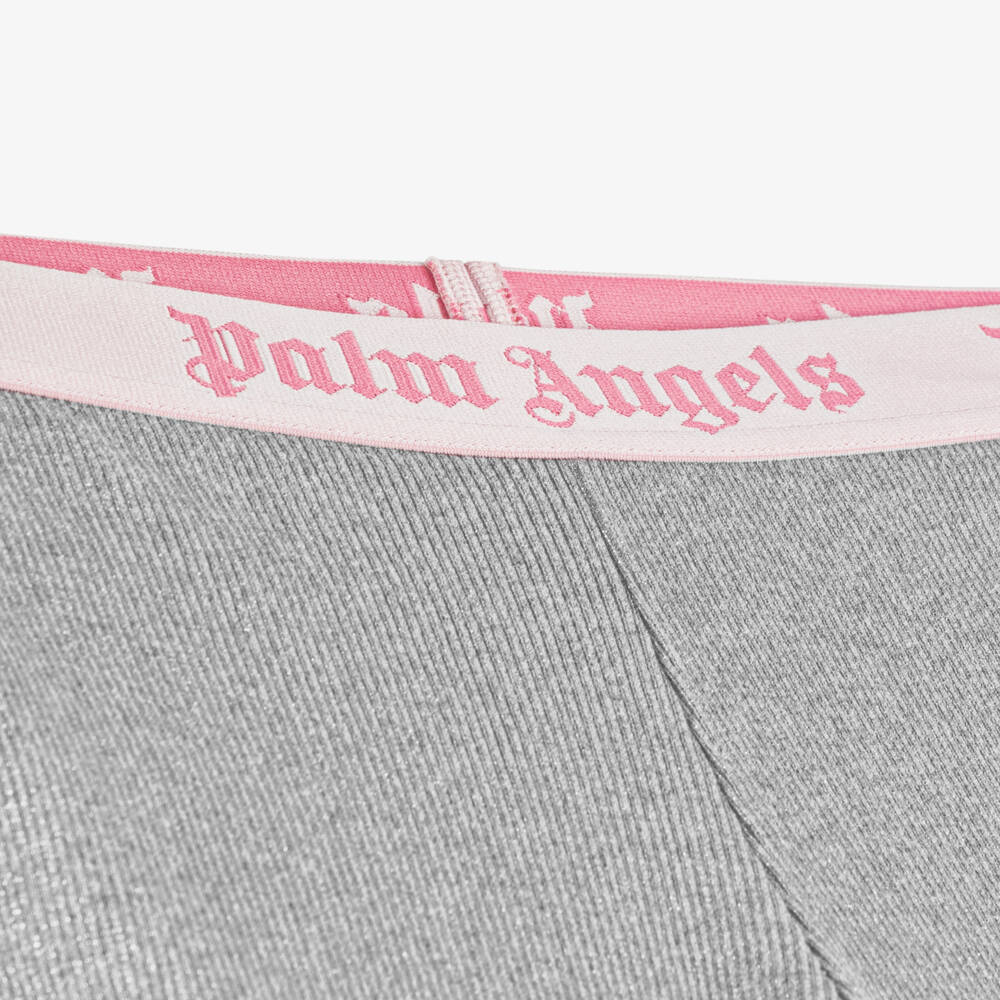 Palm Angels-Girls Silver Sparkle Flared Trousers | Childrensalon Outlet