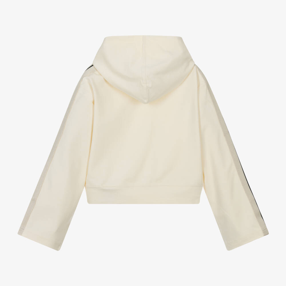 Palm Angels-Girls Soft Ivory Jersey Top | Childrensalon Outlet