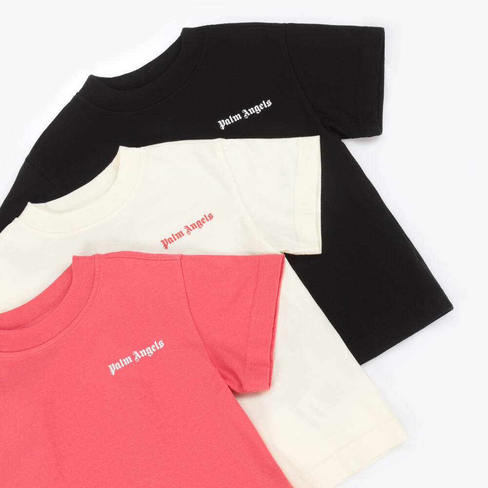 Palm Angels-Тройка хлопковых футболок для девочек | Childrensalon Outlet