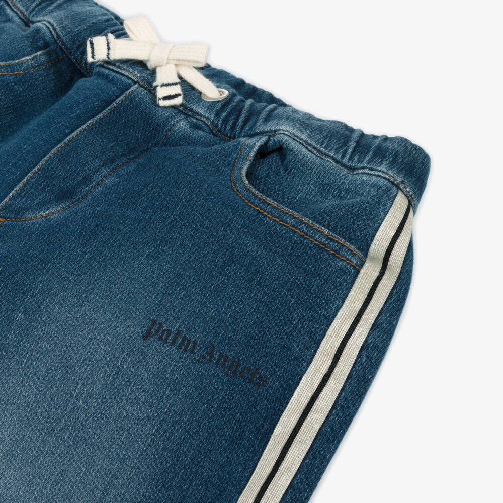 Palm Angels-Girls Wide Leg Blue Trousers | Childrensalon Outlet