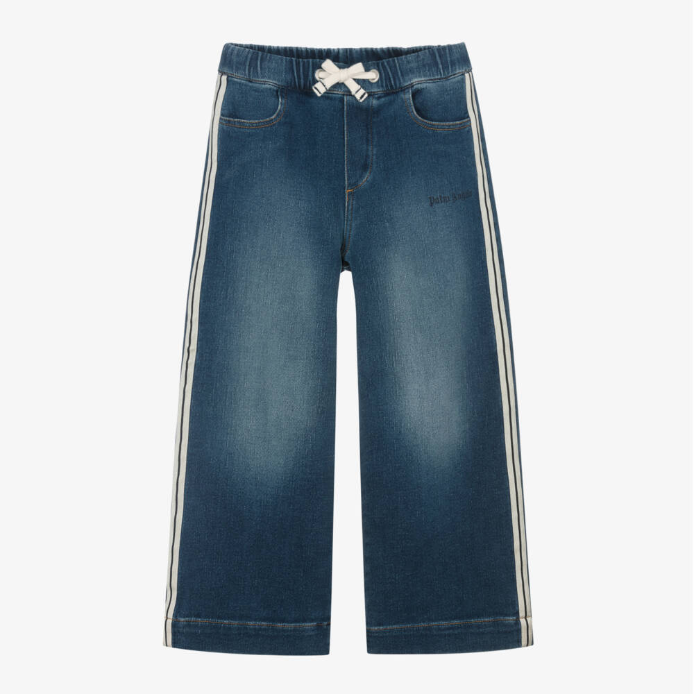 Palm Angels-Girls Wide Leg Blue Trousers | Childrensalon Outlet