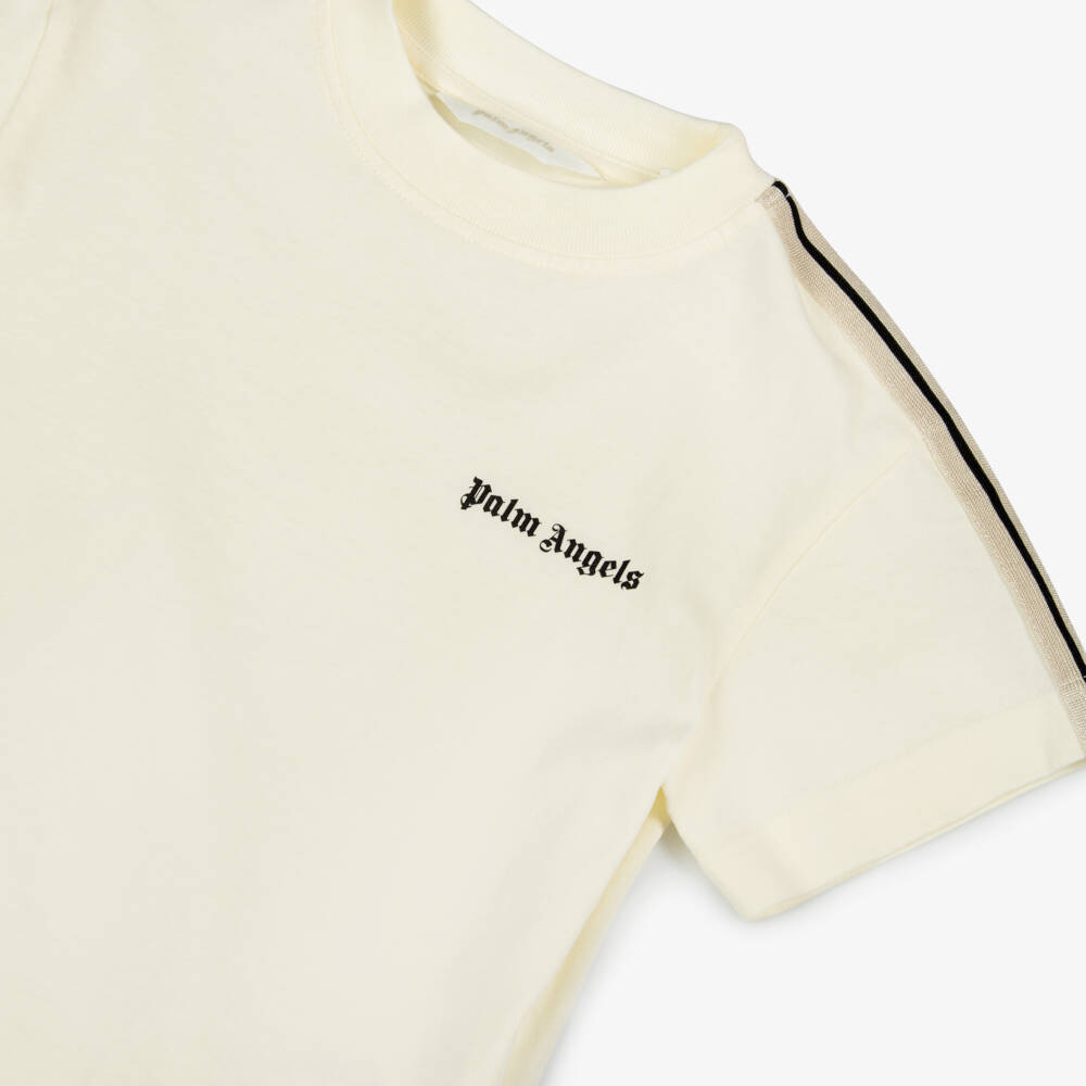 Palm Angels-Ivory Boys Tee in Soft Cotton | Childrensalon Outlet