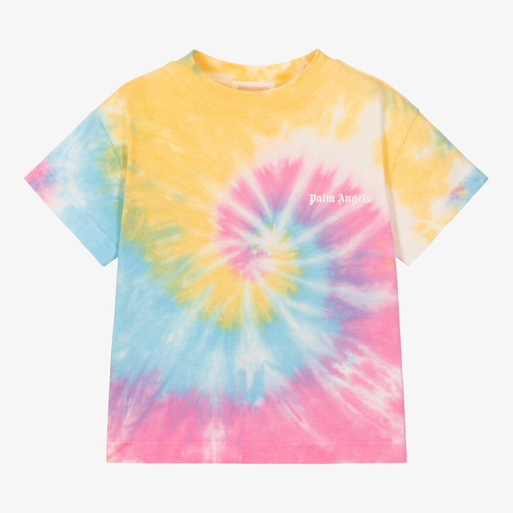 Palm Angels-Pink & Blue Tie-Dye T-Shirt | Childrensalon Outlet