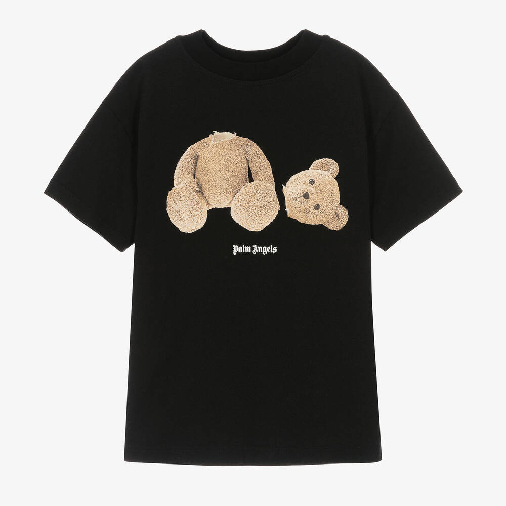 Palm Angels-Teen Black Cotton Bear T-Shirt | Childrensalon Outlet