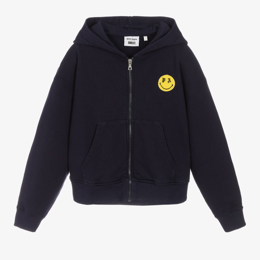 Palm Angels Sweat a capuche bleu Smiley Bear Childrensalon Outlet