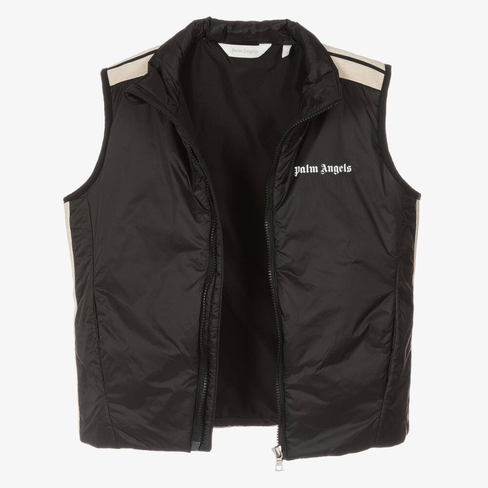 Palm Angels-Teen Boys Black Padded Gilet | Childrensalon Outlet