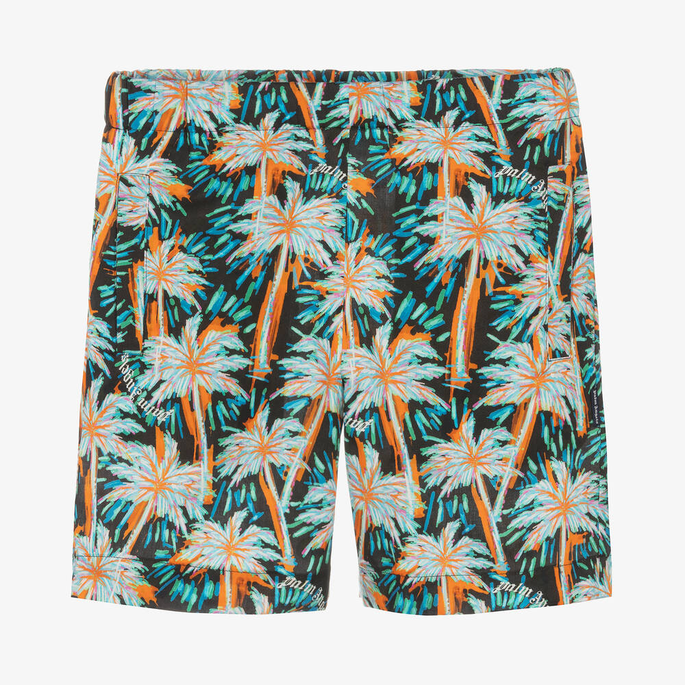 Palm Angels - Schwarze Teen Shorts mit Palmen | Childrensalon