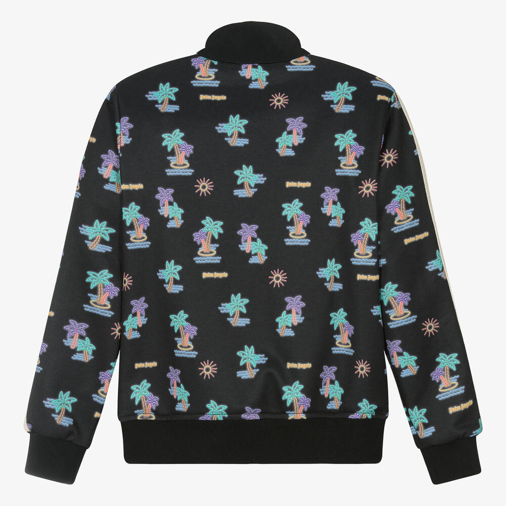Palm Angels-Teen Boys Black Palm Tree Print Track Top | Childrensalon Outlet