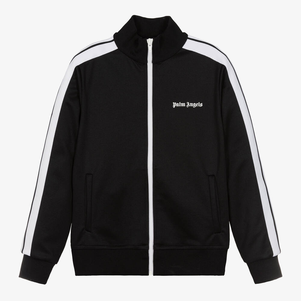 Palm Angels - Teen Boys Black Zip-Up Top | Childrensalon