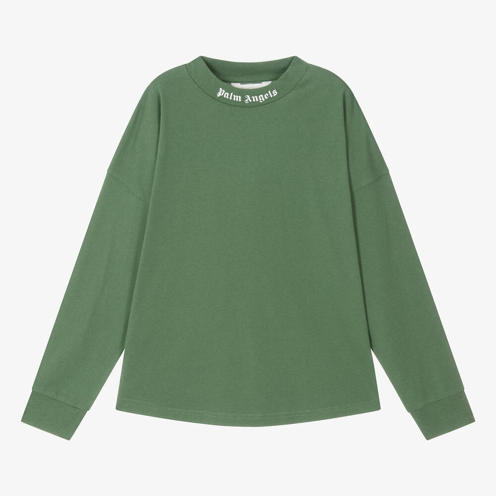 Palm Angels - Teen Boys Green Cotton Top | Childrensalon