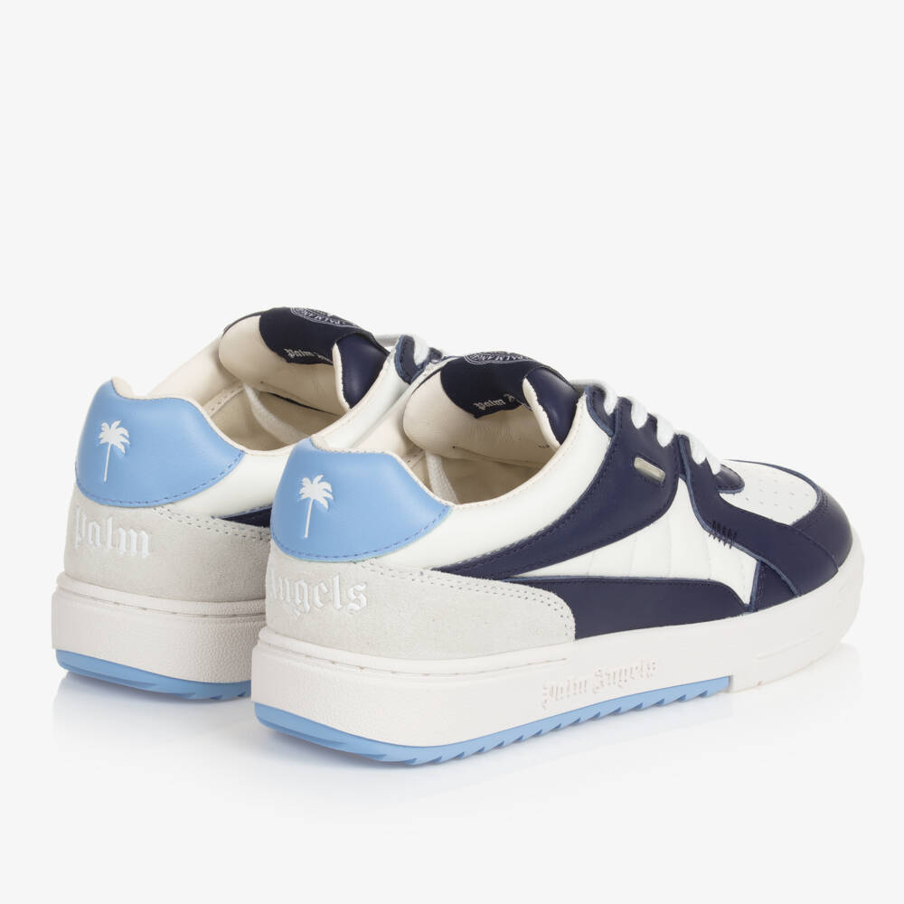 Palm Angels-Teen Boys White and Navy Trainers | Childrensalon Outlet