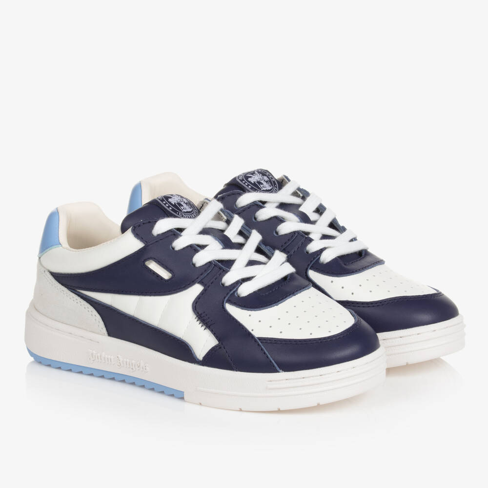 Palm Angels-Teen Boys White and Navy Trainers | Childrensalon Outlet