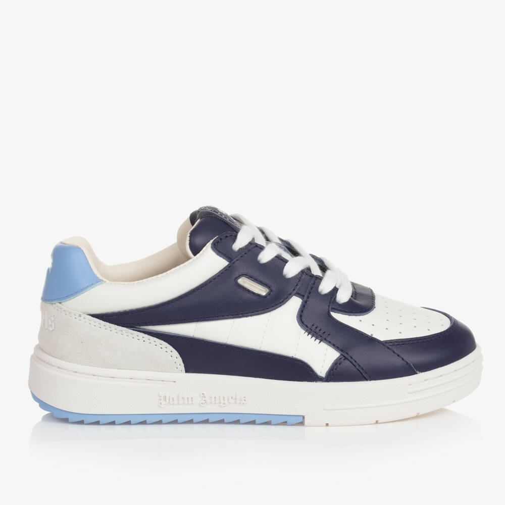 Palm Angels-Teen Boys White and Navy Trainers | Childrensalon Outlet