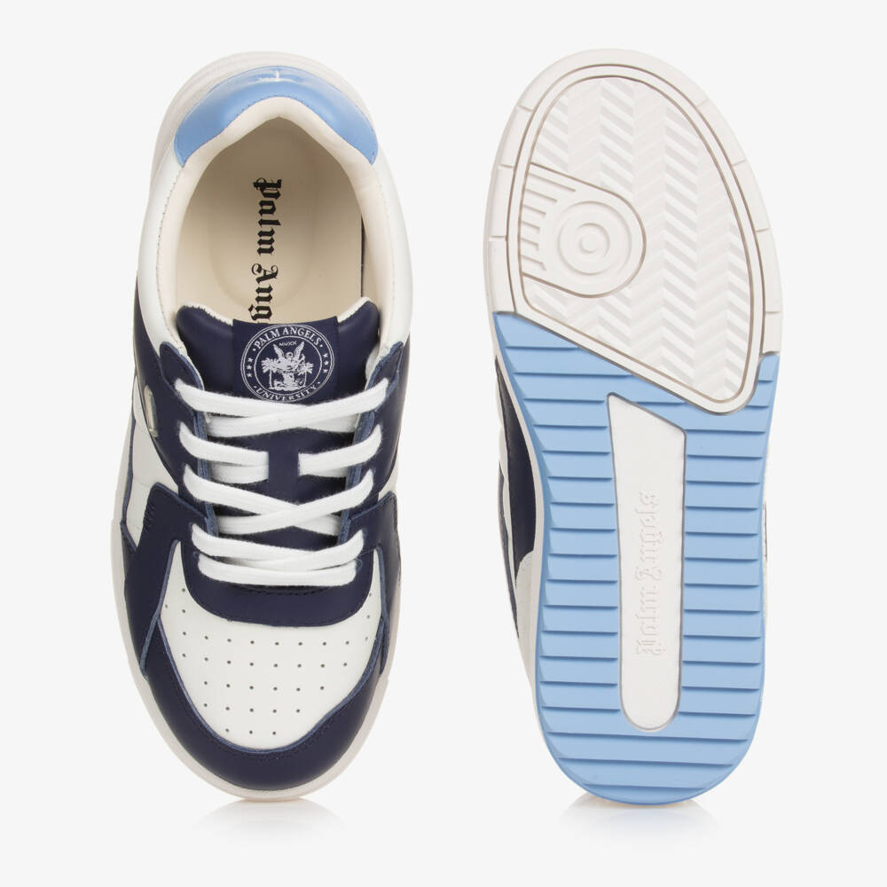 Palm Angels-Teen Boys White and Navy Trainers | Childrensalon Outlet