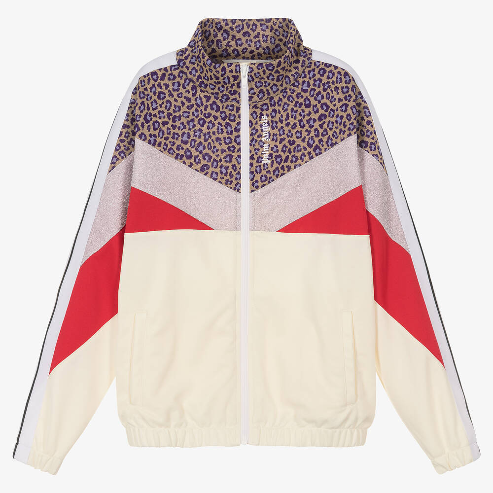 Palm Angels-Teen Girls Leopard Zip-Up Track Top | Childrensalon Outlet