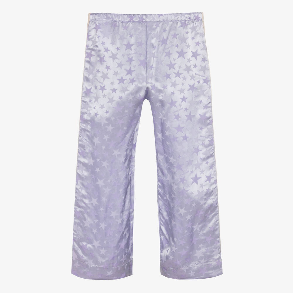Palm Angels-بنطلون تينز بناتي جاكارد فيسكوز لون بنفسجي | Childrensalon Outlet