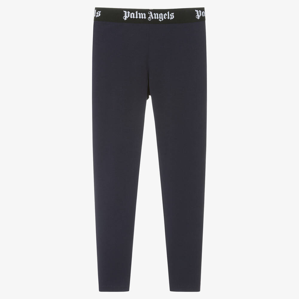 Palm Angels - Legging bleu marine en coton ado | Childrensalon