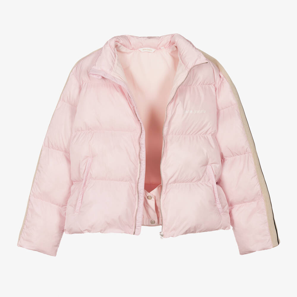 Palm Angels-جاكيت بافر تينز بناتي لون زهري فاتح | Childrensalon Outlet