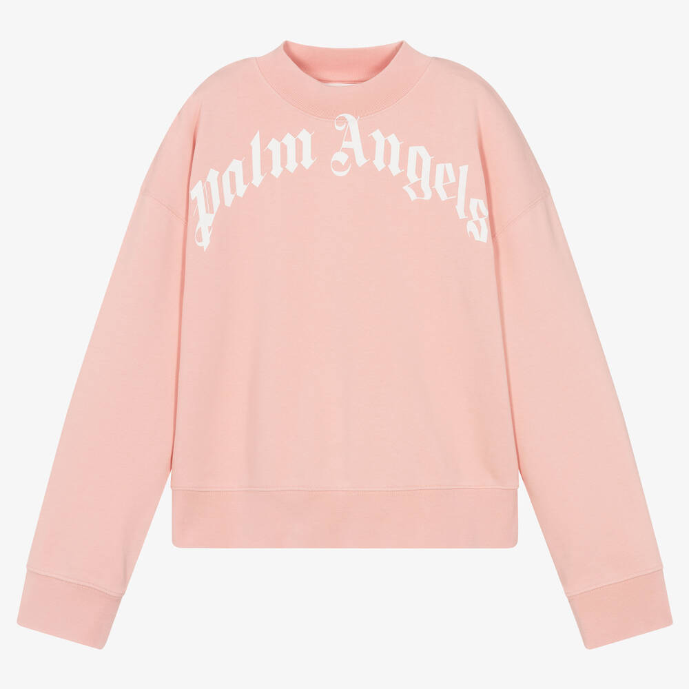 Palm Angels - Teen Girls Pink Cotton Jersey Sweatshirt | Childrensalon