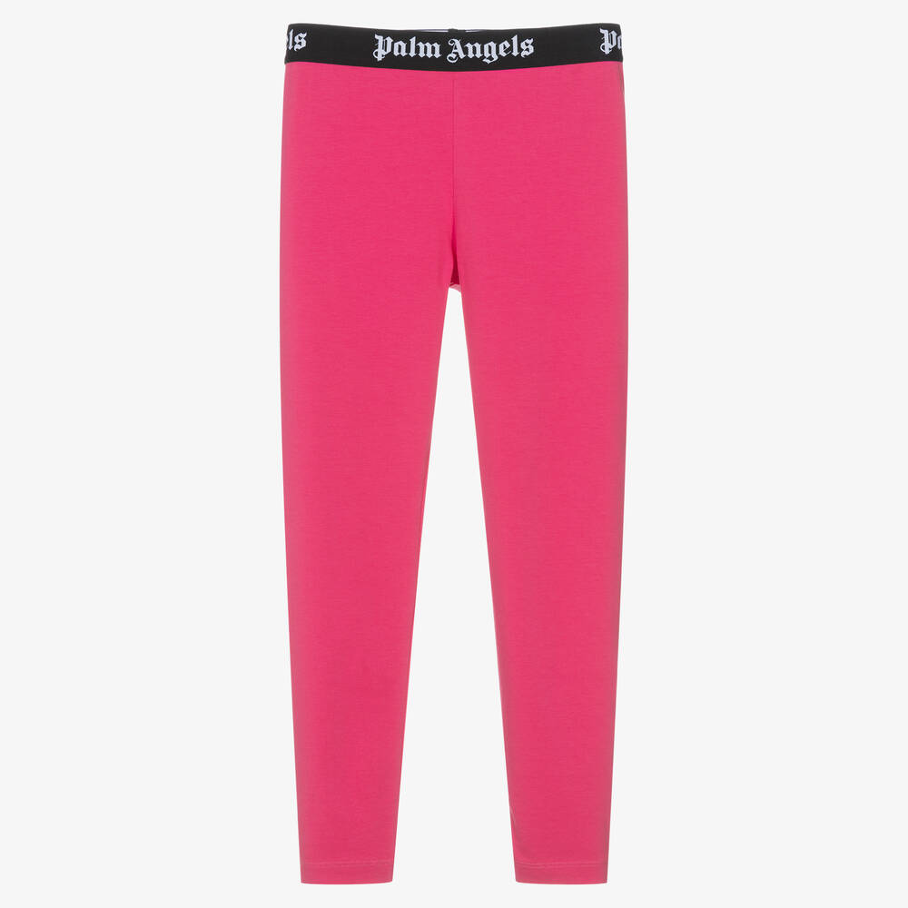 Palm Angels - Teen Girls Pink Cotton Leggings | Childrensalon