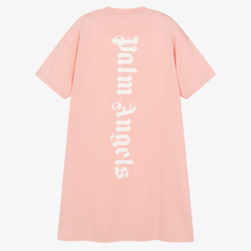 Palm Angels Teen Girls Pink Cotton T Shirt Dress