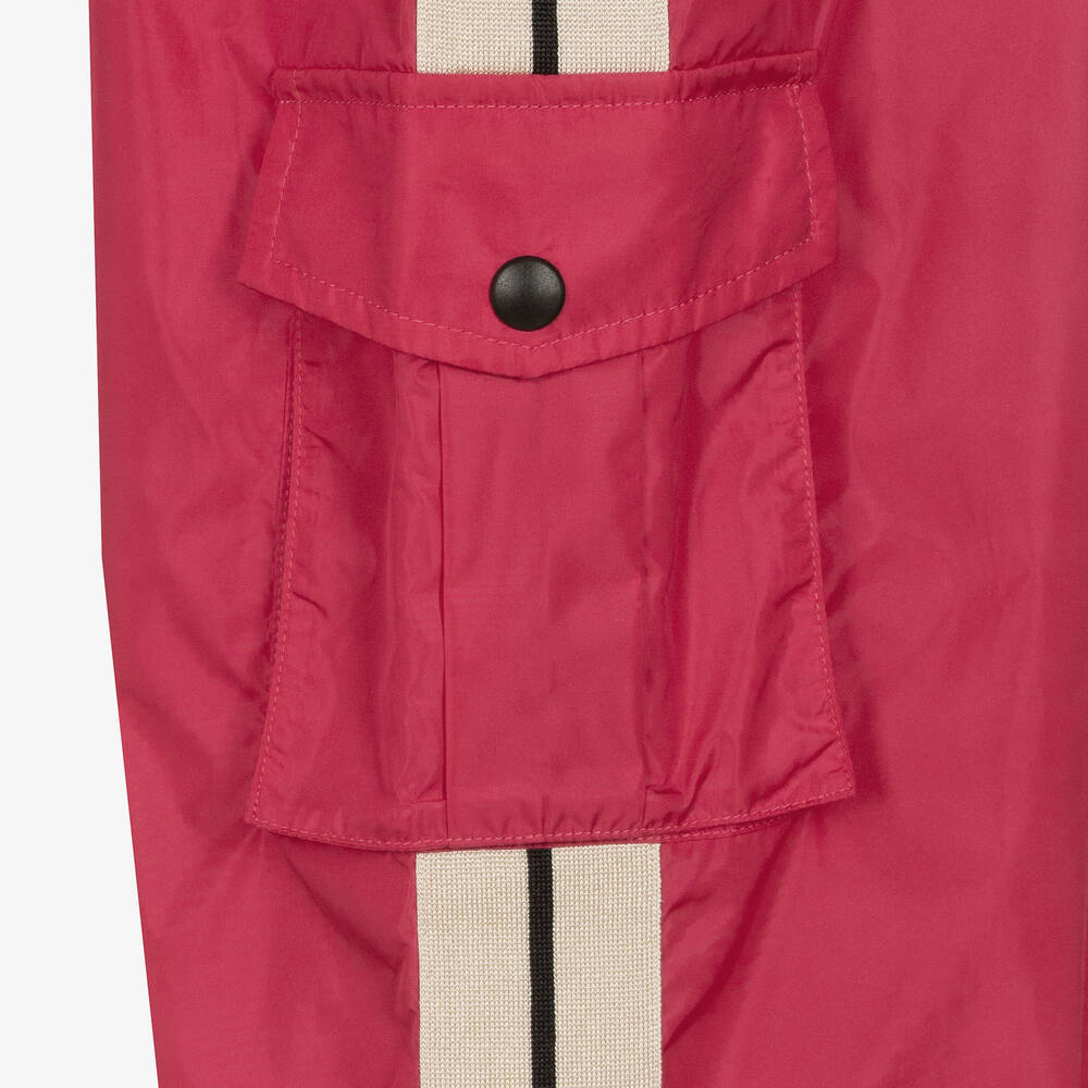 Palm Angels-Teen Girls Pink Logo Cargo Trousers | Childrensalon Outlet