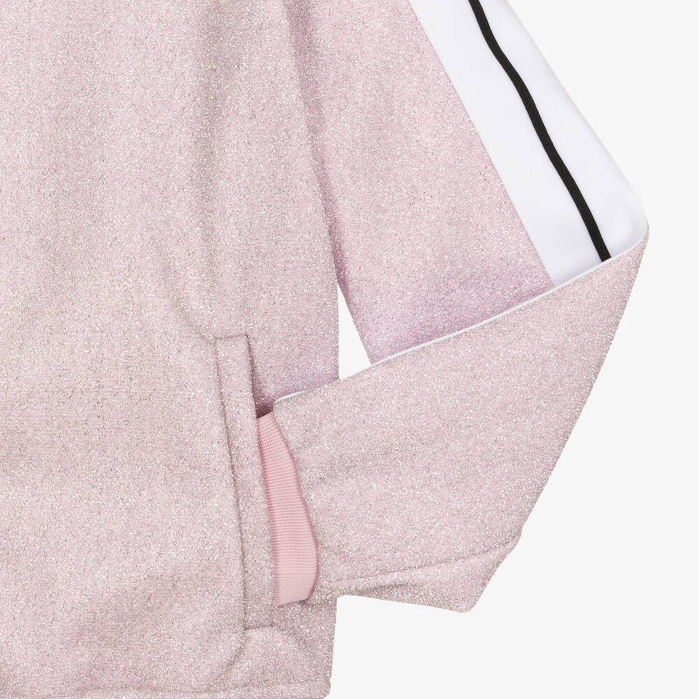 Palm Angels-Teen Girls Pink Lurex Track Top | Childrensalon Outlet