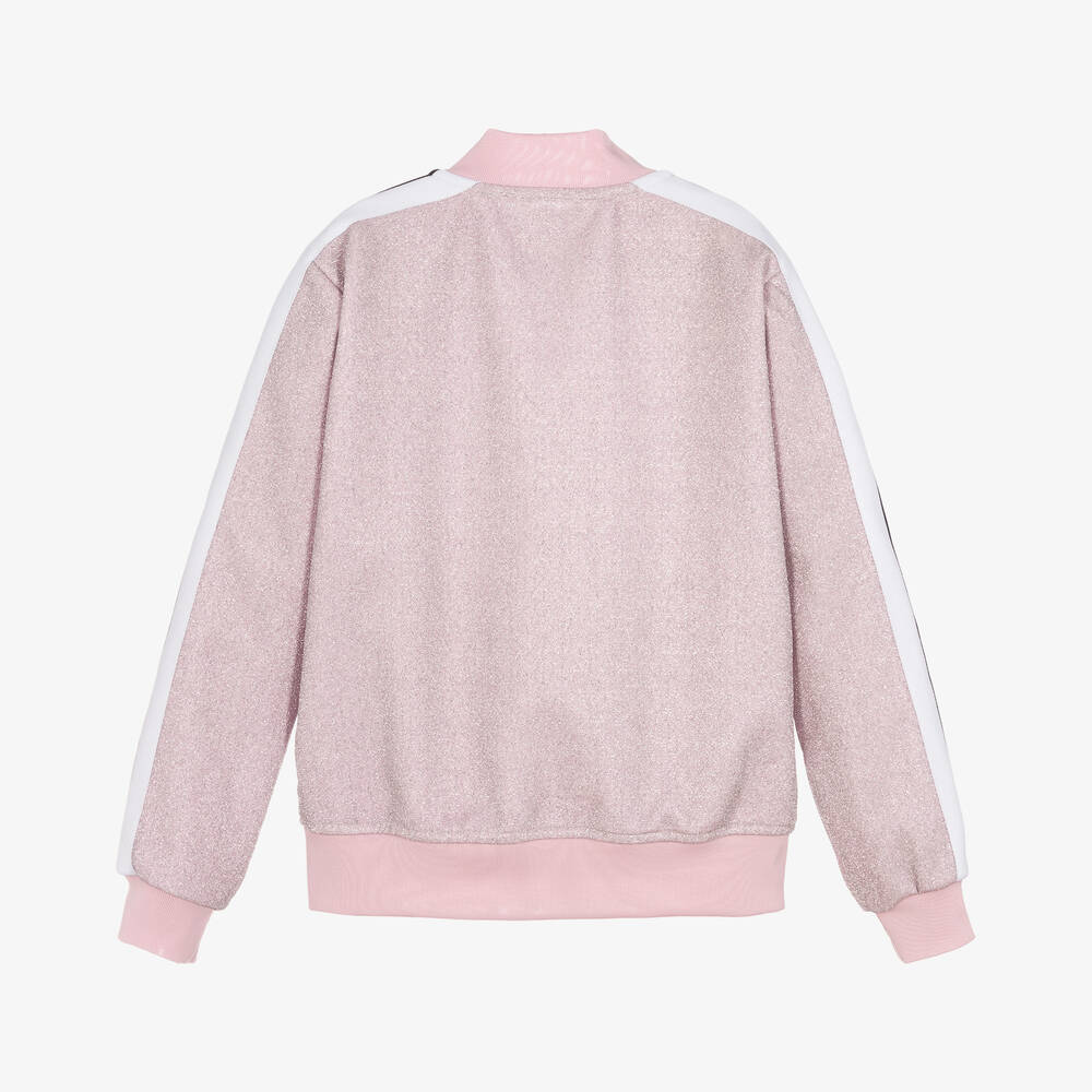 Palm Angels Teen Girls Pink Lurex Track Top Childrensalon Outlet