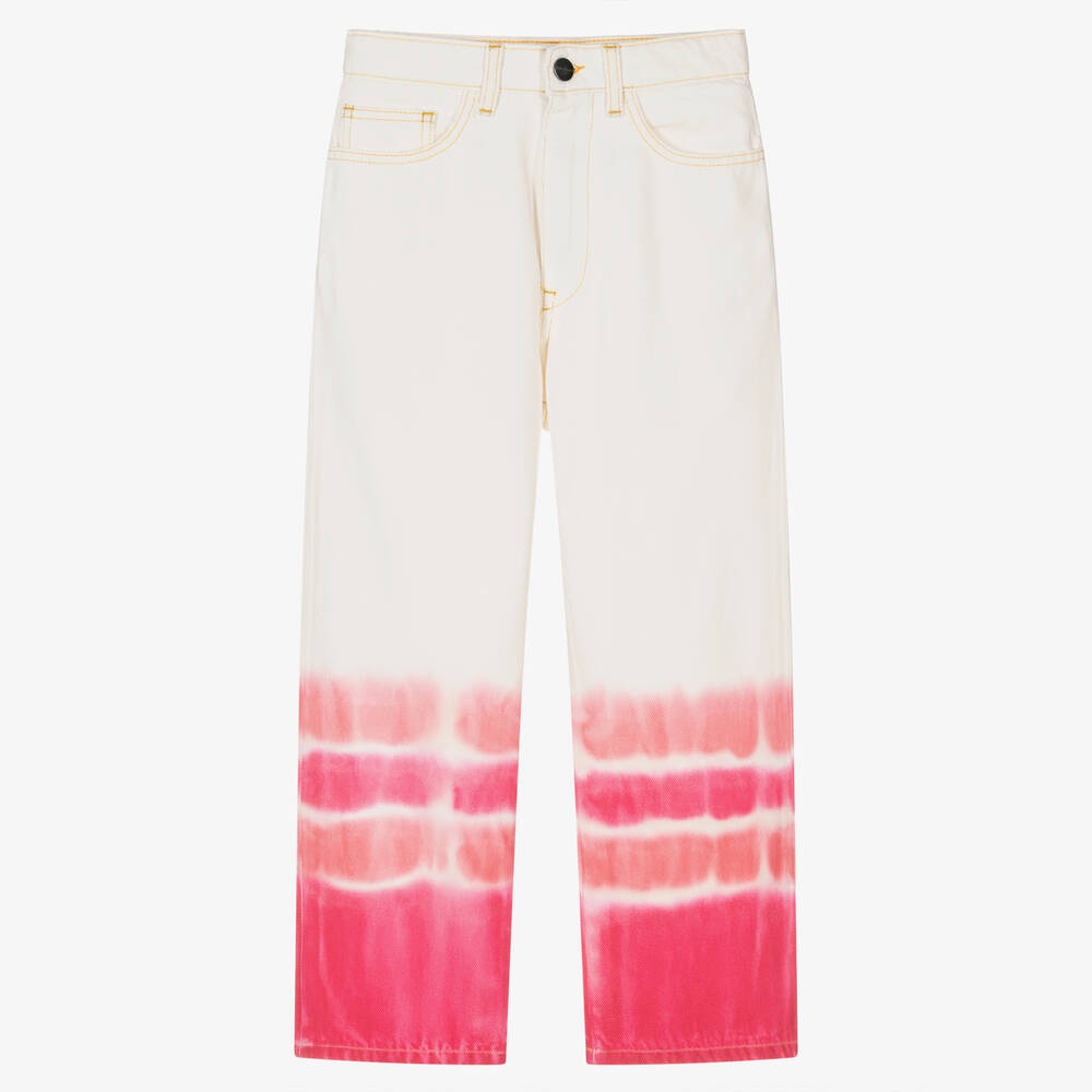 Palm Angels - Jean blanc et rose tie & dye ado | Childrensalon