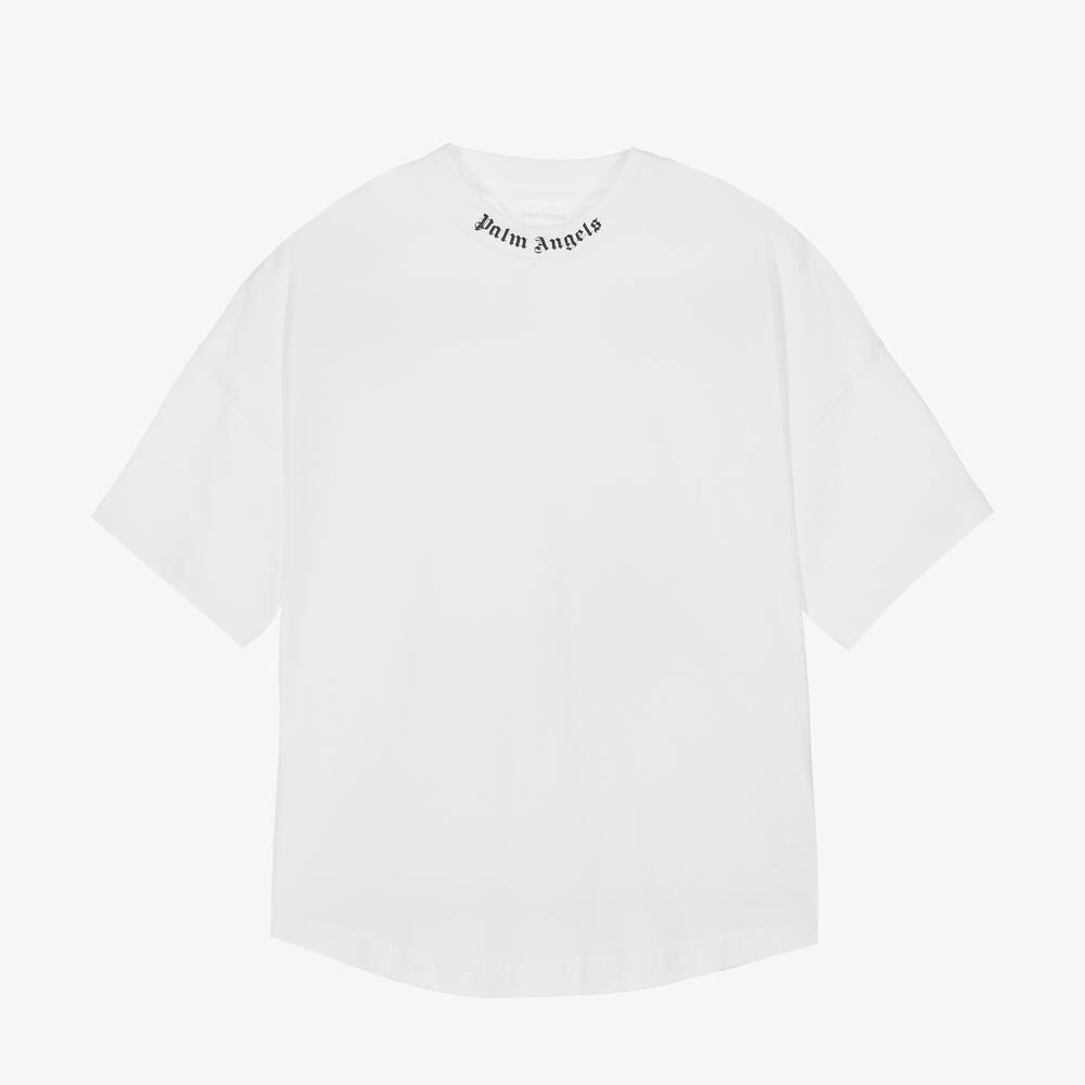 Palm Angels-Белая хлопковая футболка для подростков | Childrensalon Outlet