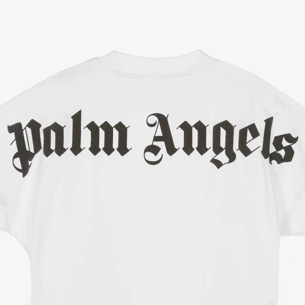 Palm Angels - White Cotton T-Shirt | Childrensalon Outlet