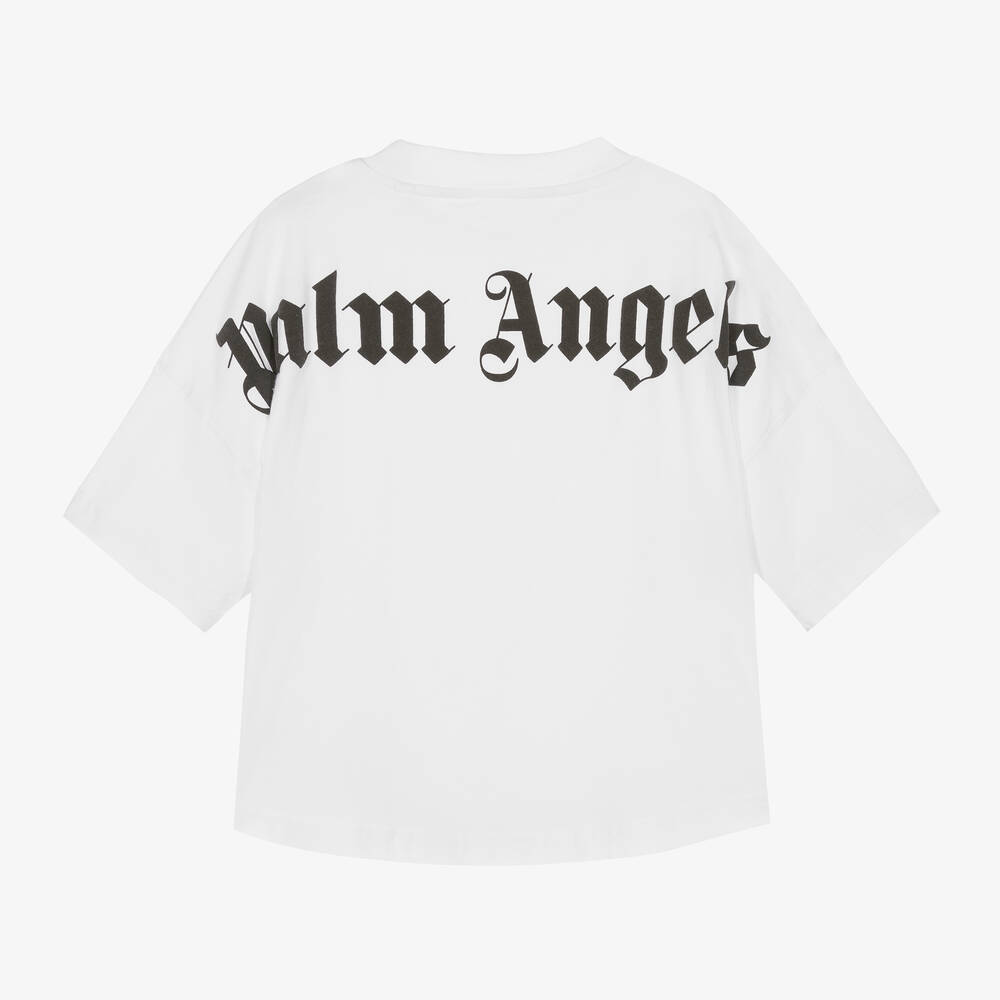 Palm Angels - White Cotton T-Shirt | Childrensalon Outlet