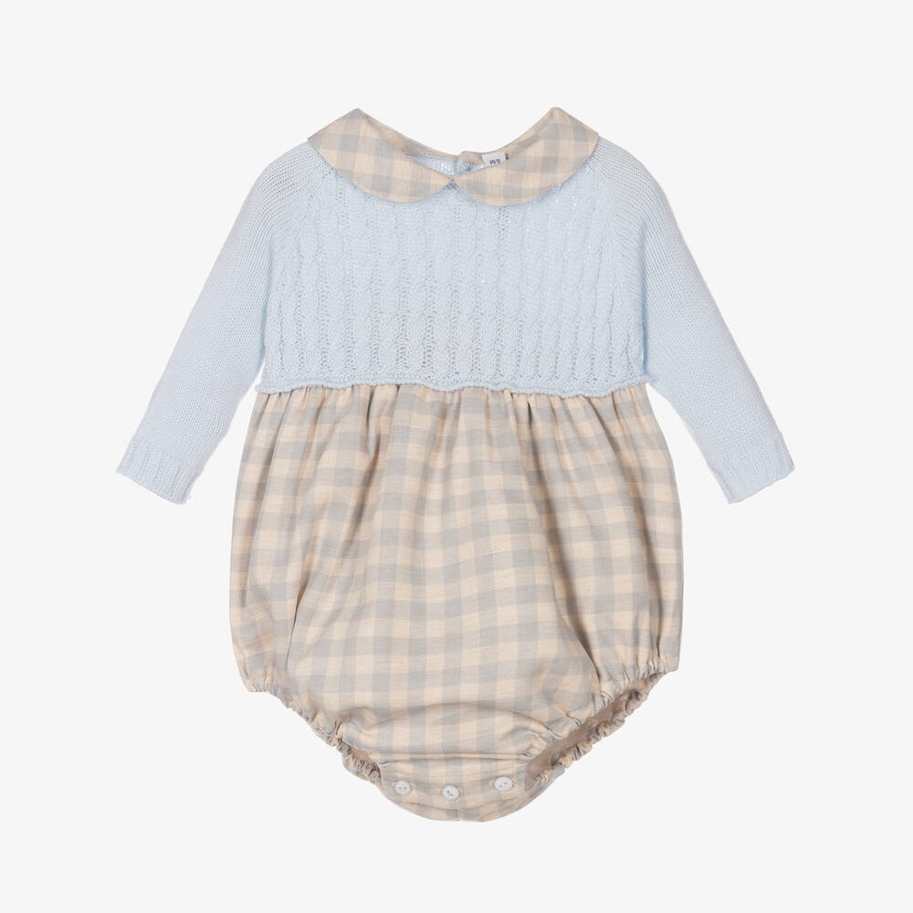 Paloma de la O-Baby Boys Blue Check Shortie | Childrensalon Outlet