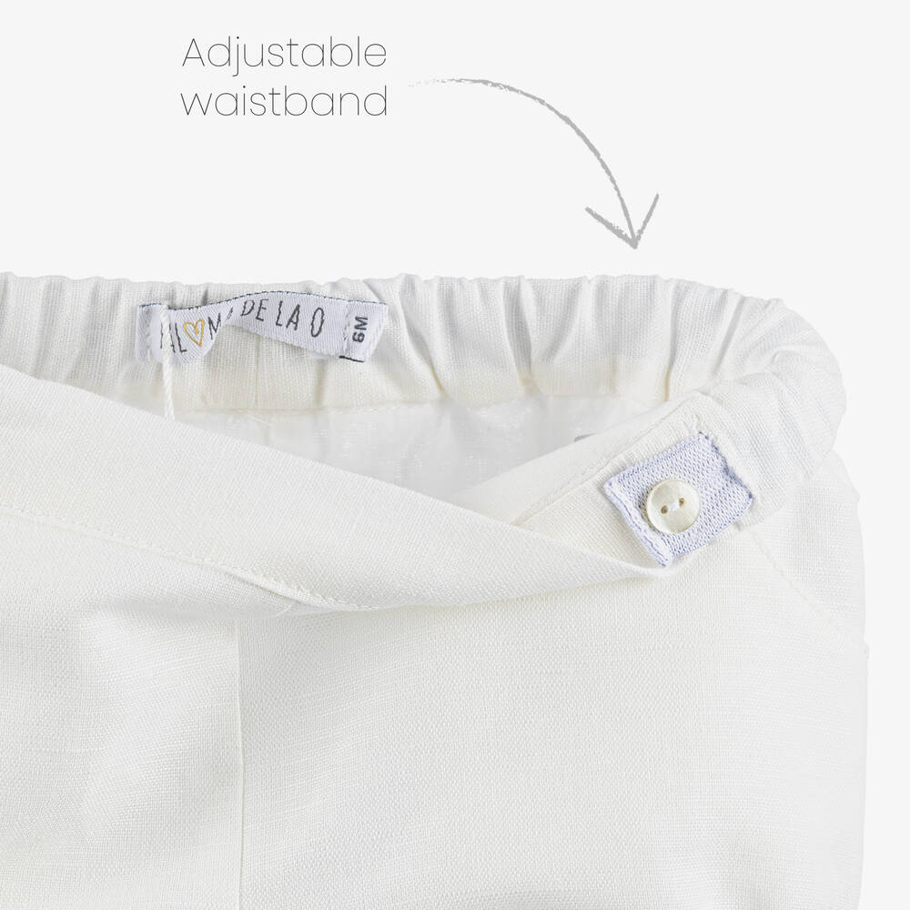 Paloma de la O-Baby Boys Check Shirt & Ivory Shorts Set | Childrensalon Outlet