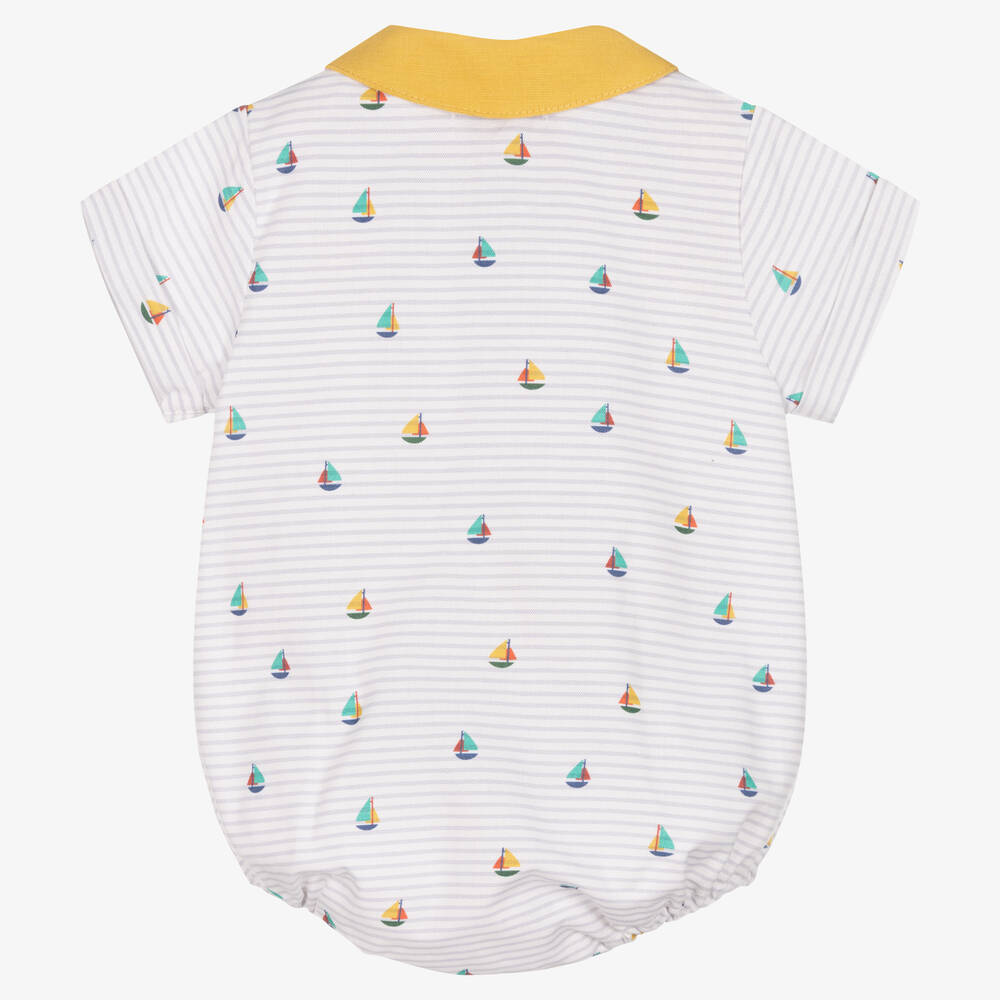 Paloma de la O-Baby Boys Grey & White Striped Shortie | Childrensalon Outlet