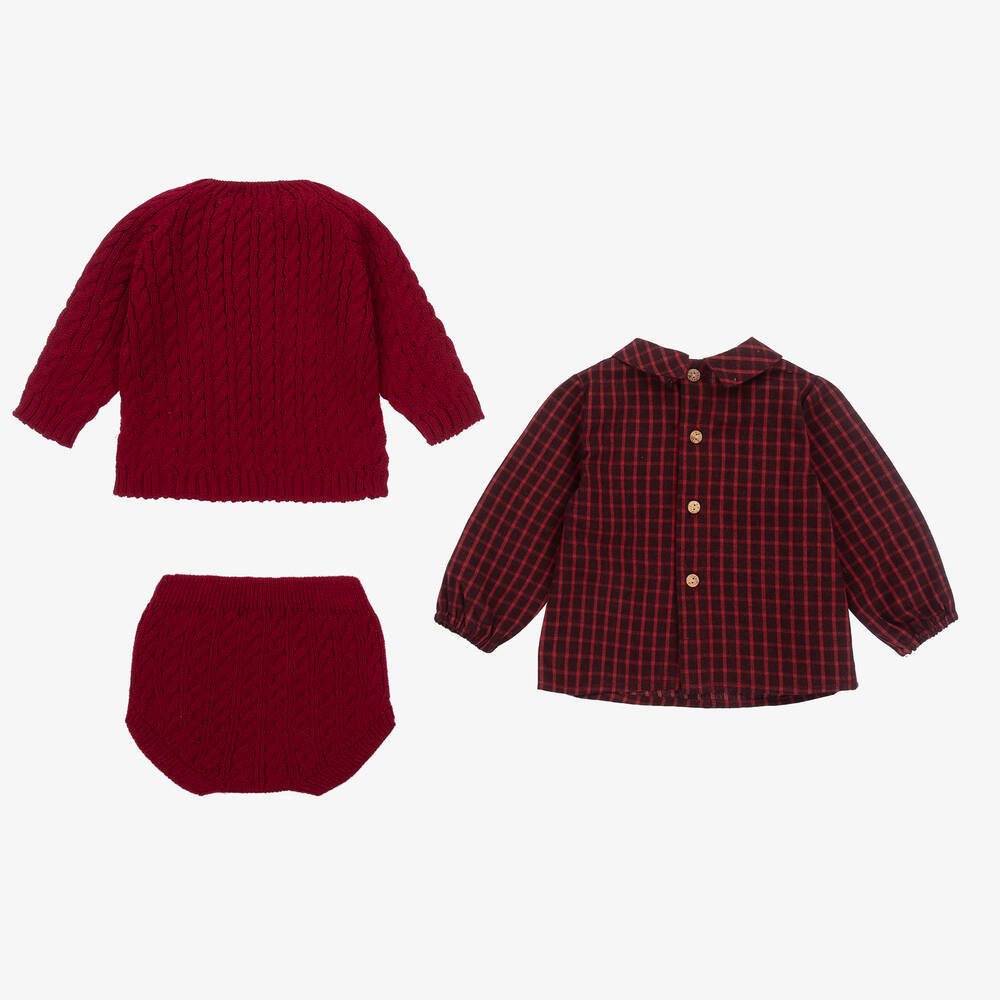 Paloma de la O-Бордовый трикотажный комплект с шортами для малышей | Childrensalon Outlet