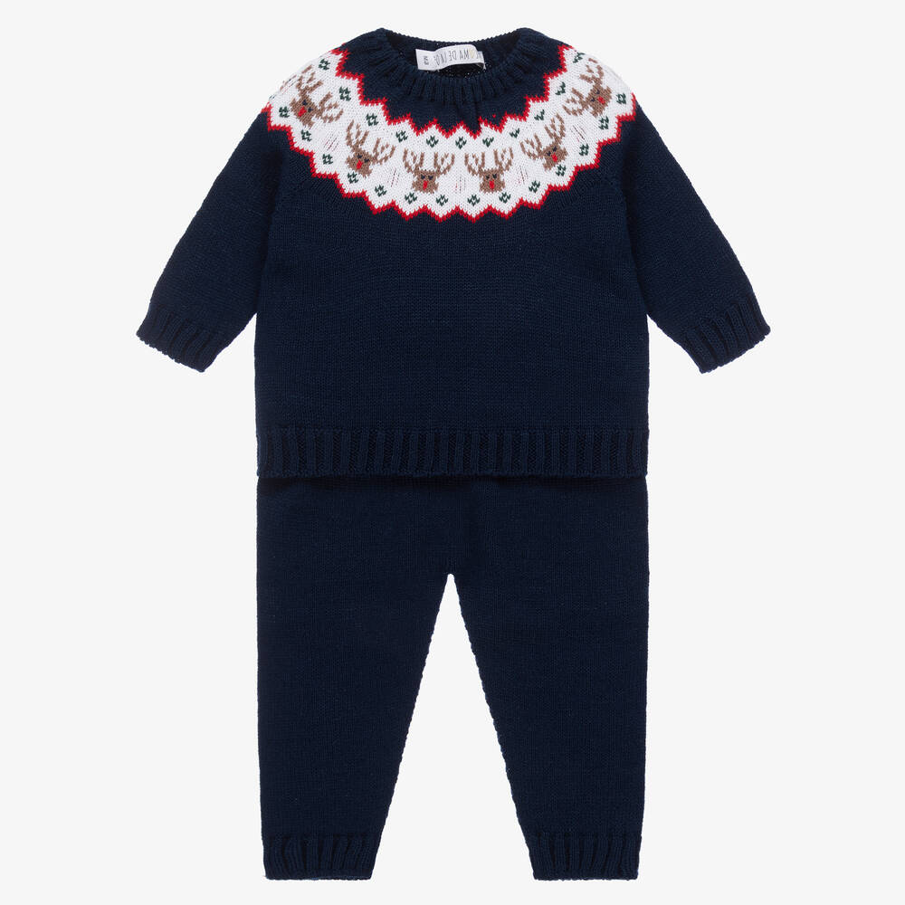 Paloma de la O - Ensemble pantalon bleu marine bébé | Childrensalon