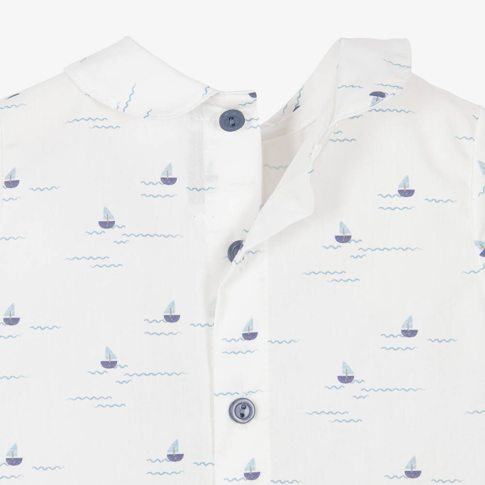 Paloma de la O-Baby Boys Navy Blue & White Gingham Shorts Set | Childrensalon Outlet