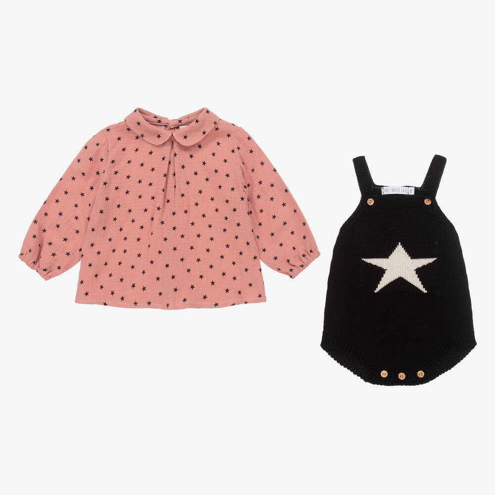 Paloma de la O-Baby Girls Black Shortie Set | Childrensalon Outlet