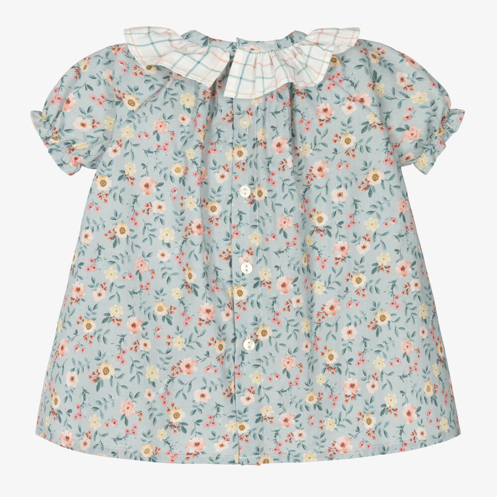 Paloma de la O-Baby Girls Blue Floral Dress | Childrensalon Outlet