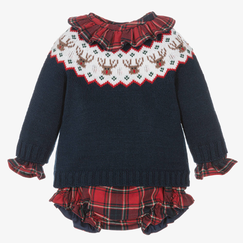 Paloma de la O - Красно-синий комплект с шортами из хлопка | Childrensalon