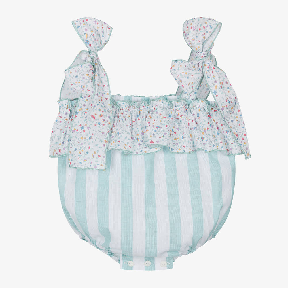 Paloma de la O-Baby Girls Blue Striped Shortie | Childrensalon Outlet